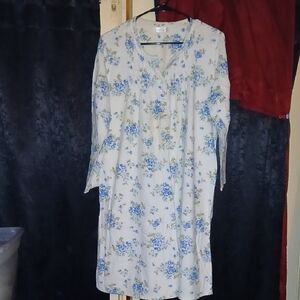 Floral Blue and White Nightgown